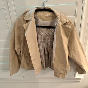 Zara girls cropped trench and pleaded skirt size 10-12
